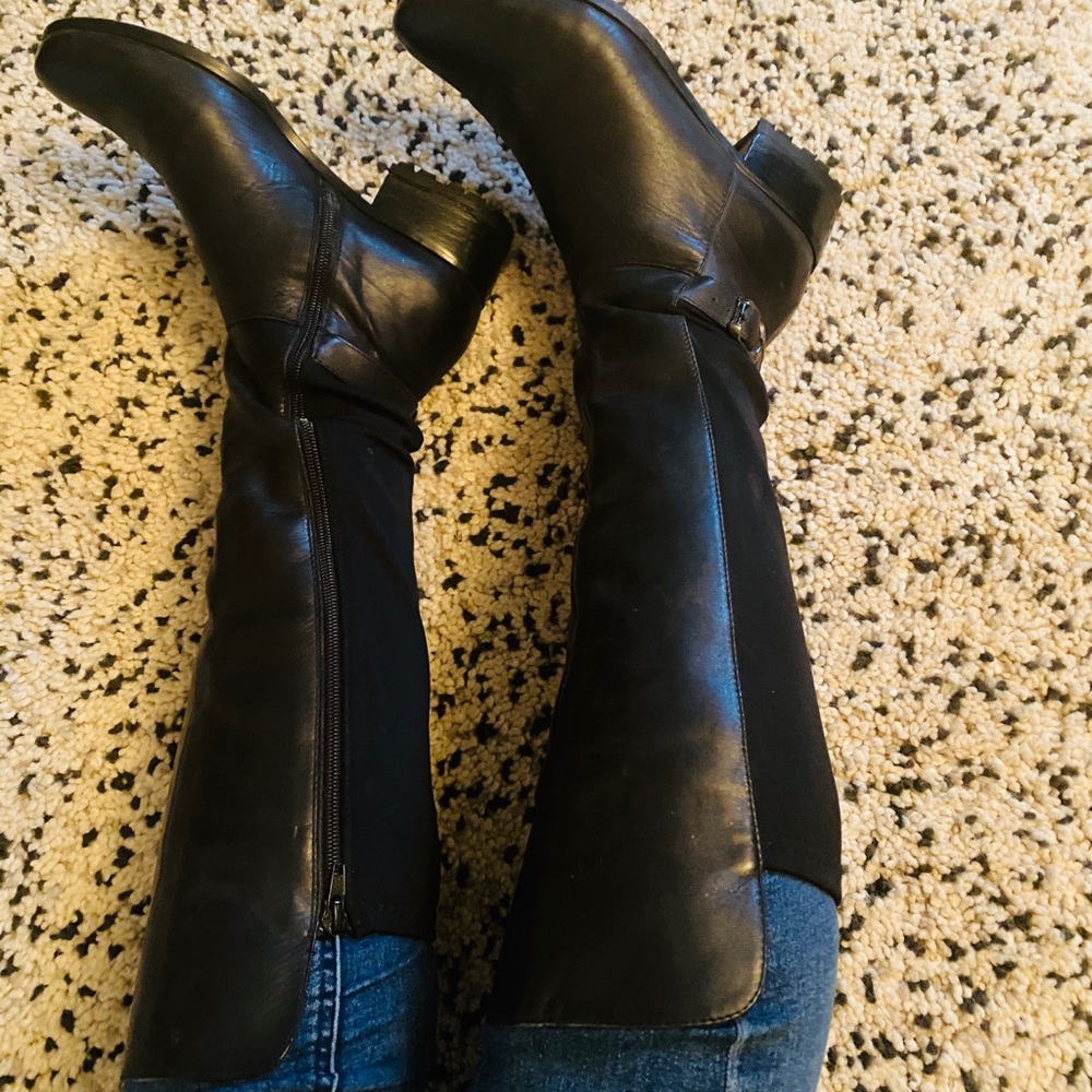 Knee-High Leather Riding Boots - Picture 2 of 8